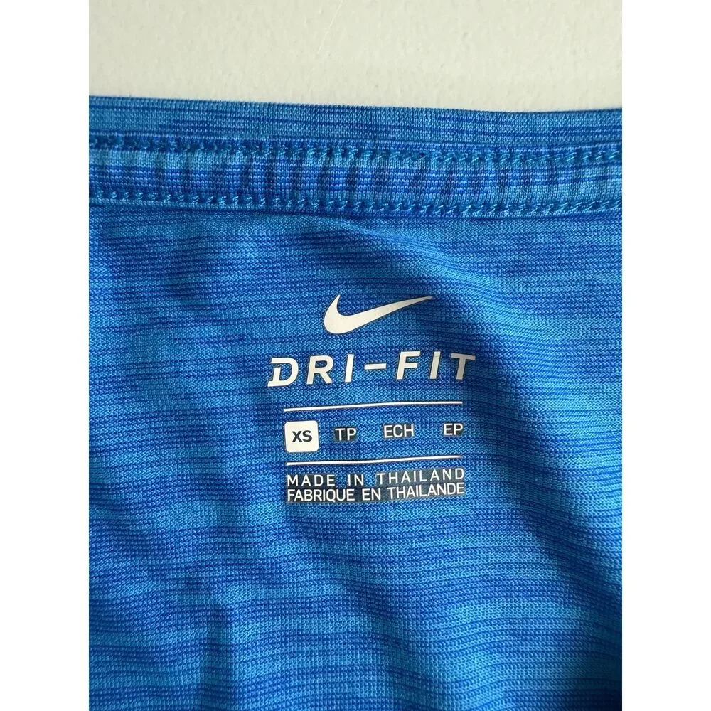 Nike Dri-Fit Women's Short Sleeve V-Neck Top T-Shirt Activewear Blue Size XS